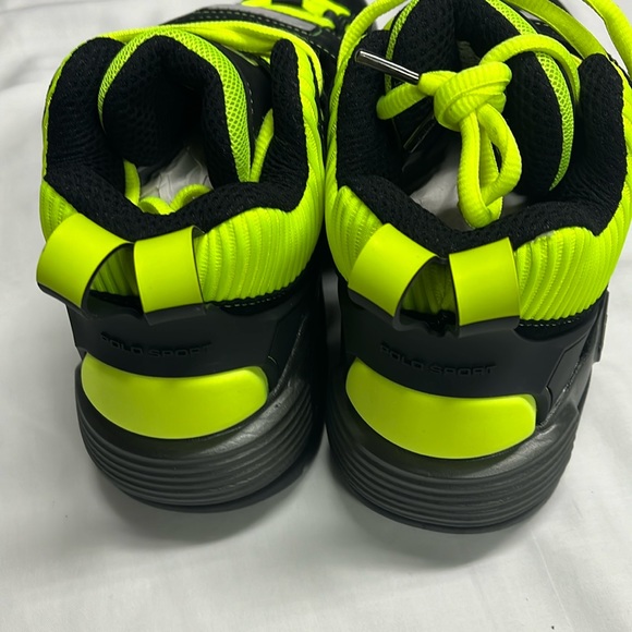 Ralph Lauren Polo Sport Mens shoes BlackYellow PS100 High Top RL Made in Vietnam - Picture 6 of 16
